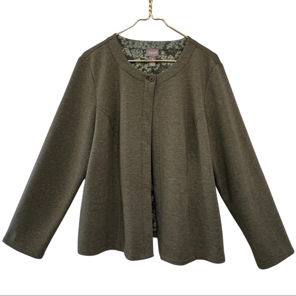 Chico's Sweaters - Chico’s Olive Green Single Button Cardigan Jacket Rayon Blend Size XL